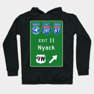 New York Thruway Southbound Exit 11: Nyack US Route 9W Hoodie